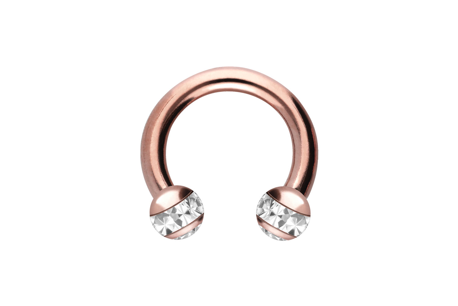 Chirurgenstahl Hufeisenring EPOXY-RING-KUGELN + KRISTALLE