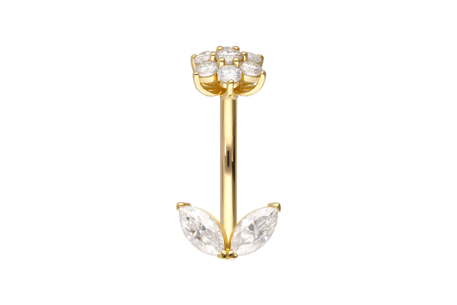 14/18 Karat Gold Bananabell MOISSANIT-BLUME