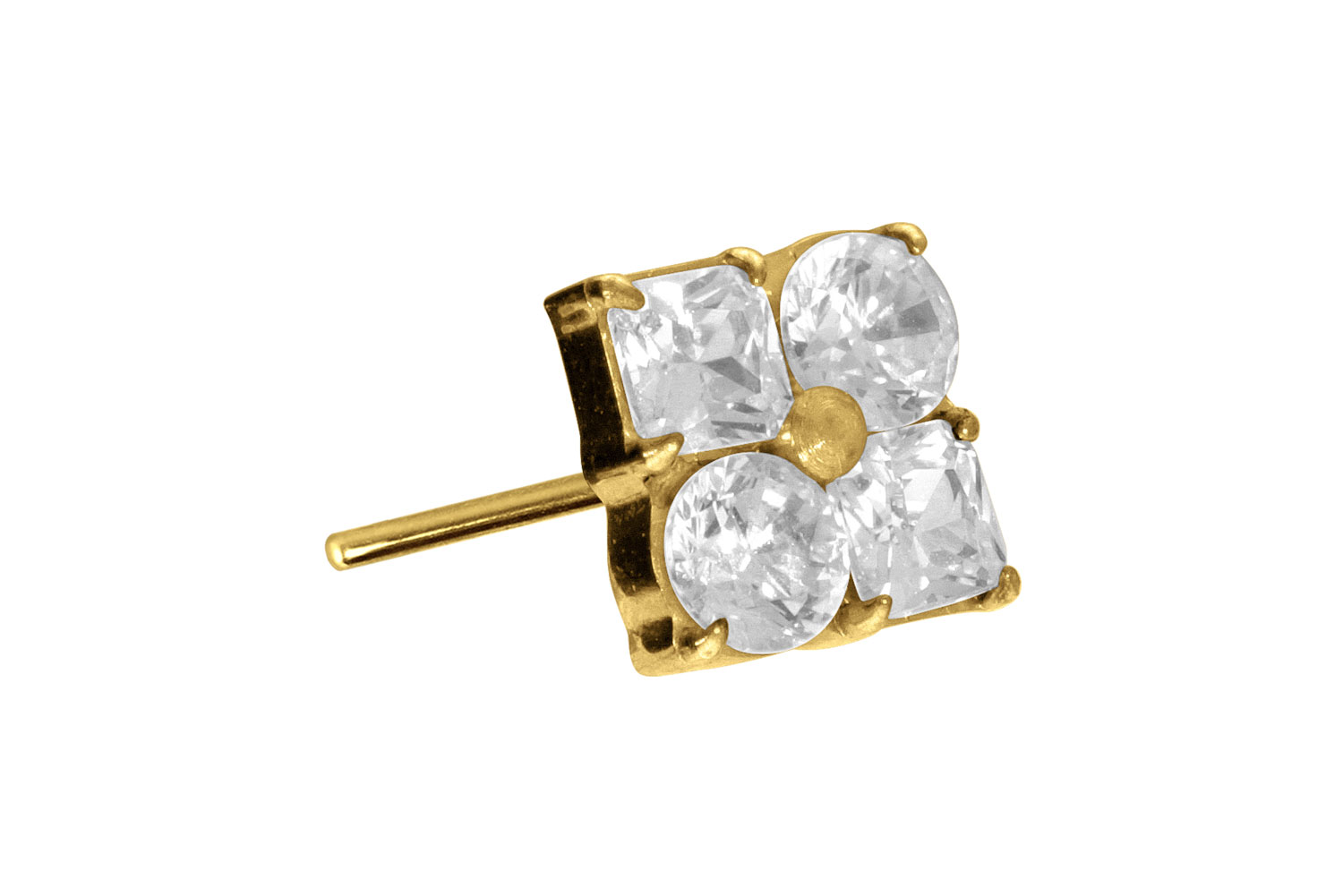 Titanium attachment with push pin CRYSTAL FLOWER