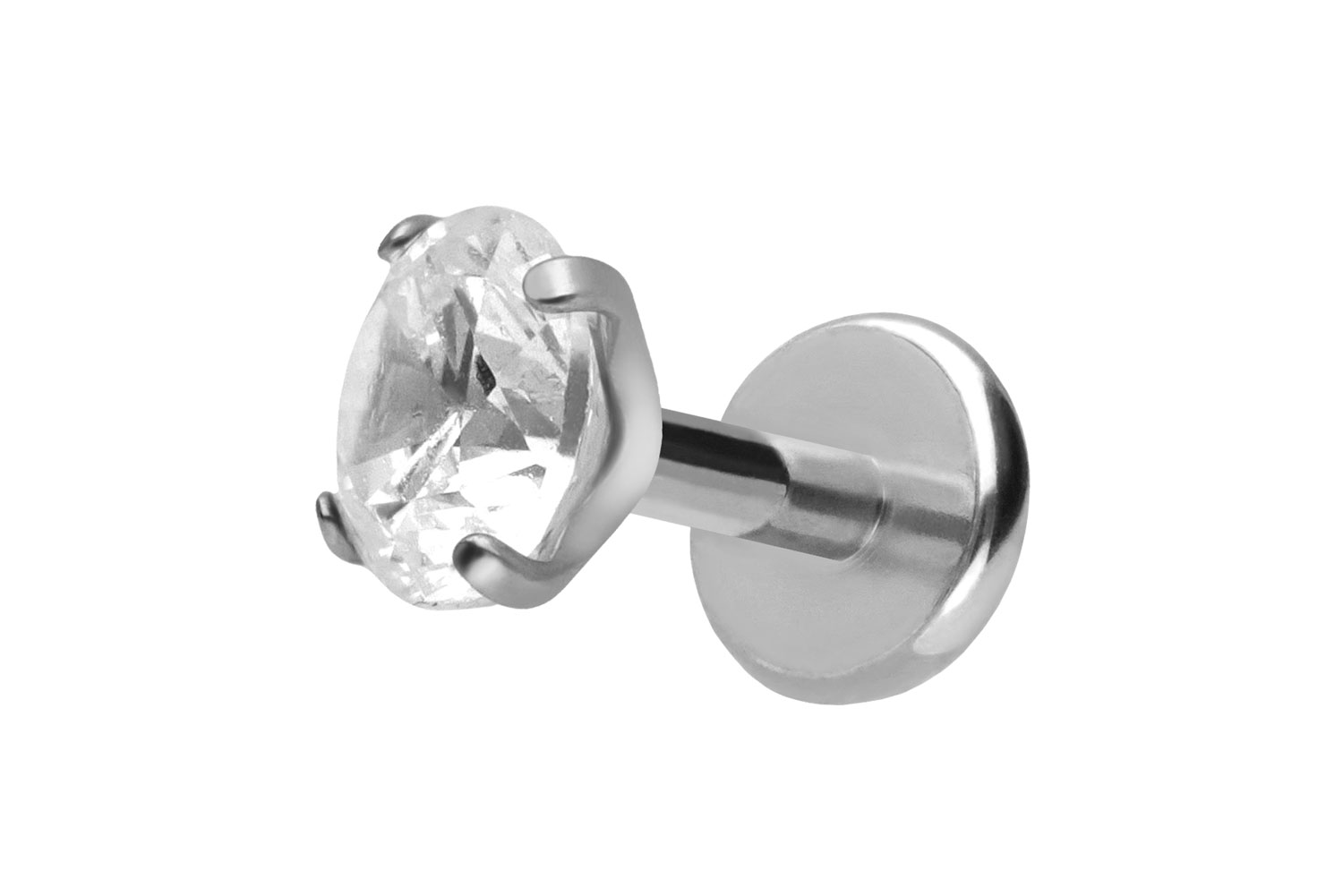 Titan Labret mit Push Fit EINGEFASSTER KRISTALL