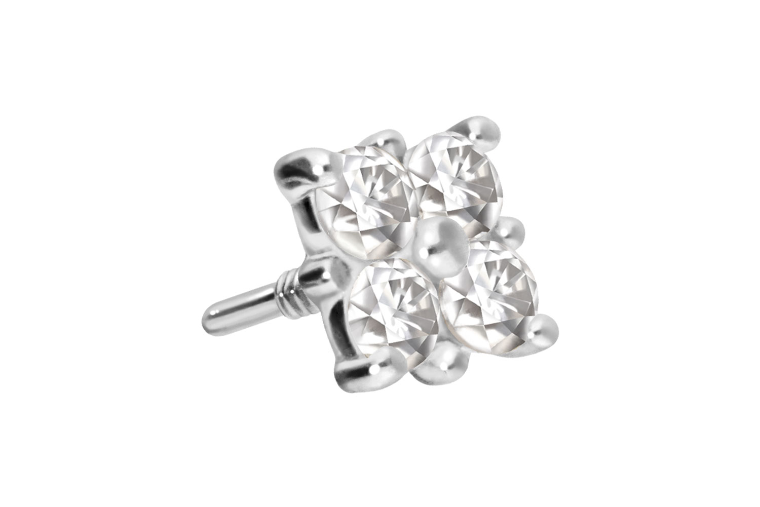 14 carat gold screw-in attachment with external thread MOISSANITE SQUARE
