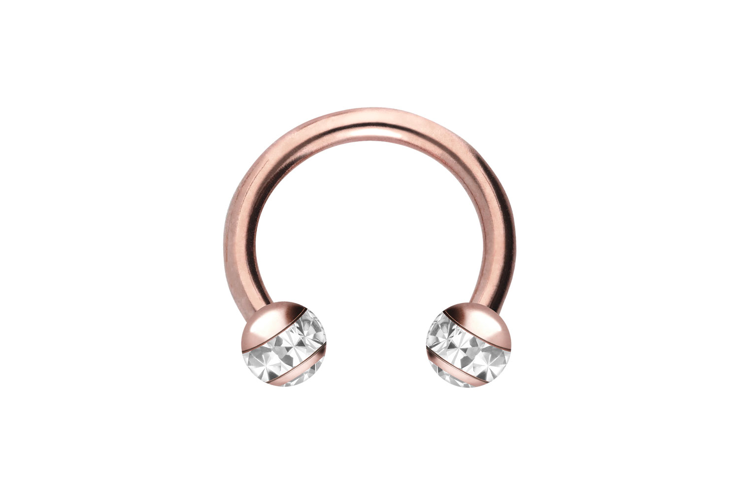 Chirurgenstahl Hufeisenring EPOXY-RING-KUGELN + KRISTALLE