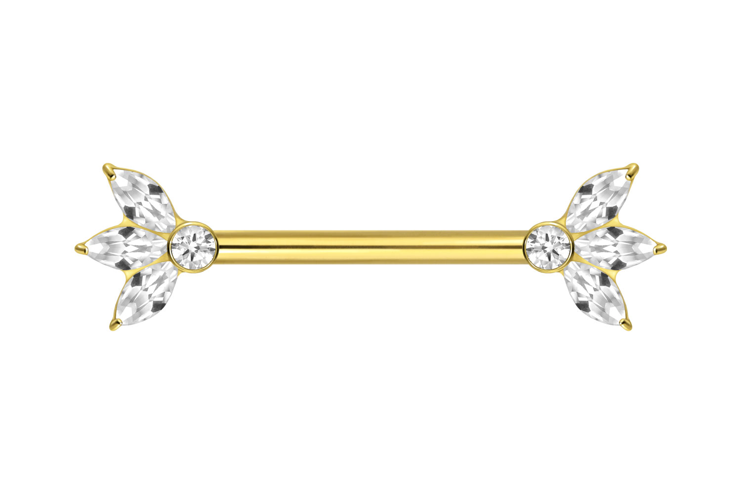 Titan Nippelpiercing mit Innengewinde LOTUSBLÜTE