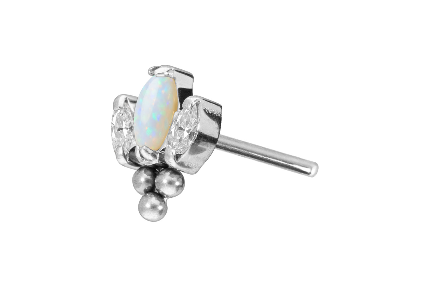 Titanium attachment with push pin LOTUS BLOSSOM + 3 BALLS