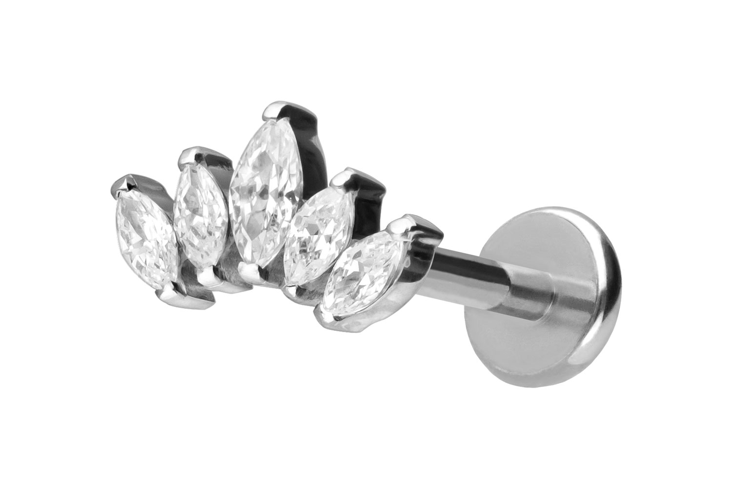 Titanium labret with push fit LOTUS BLOSSOM