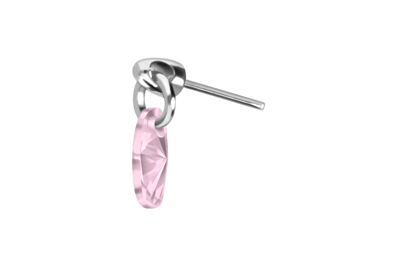 Titanium attachment with push pin CRYSTAL OVAL