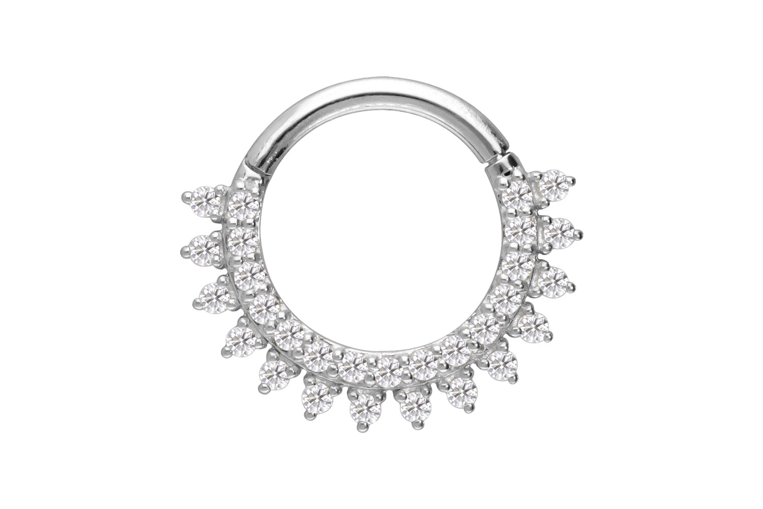 14/18 Karat Gold Segmentring Clicker EINGEFASSTE MOISSANITE