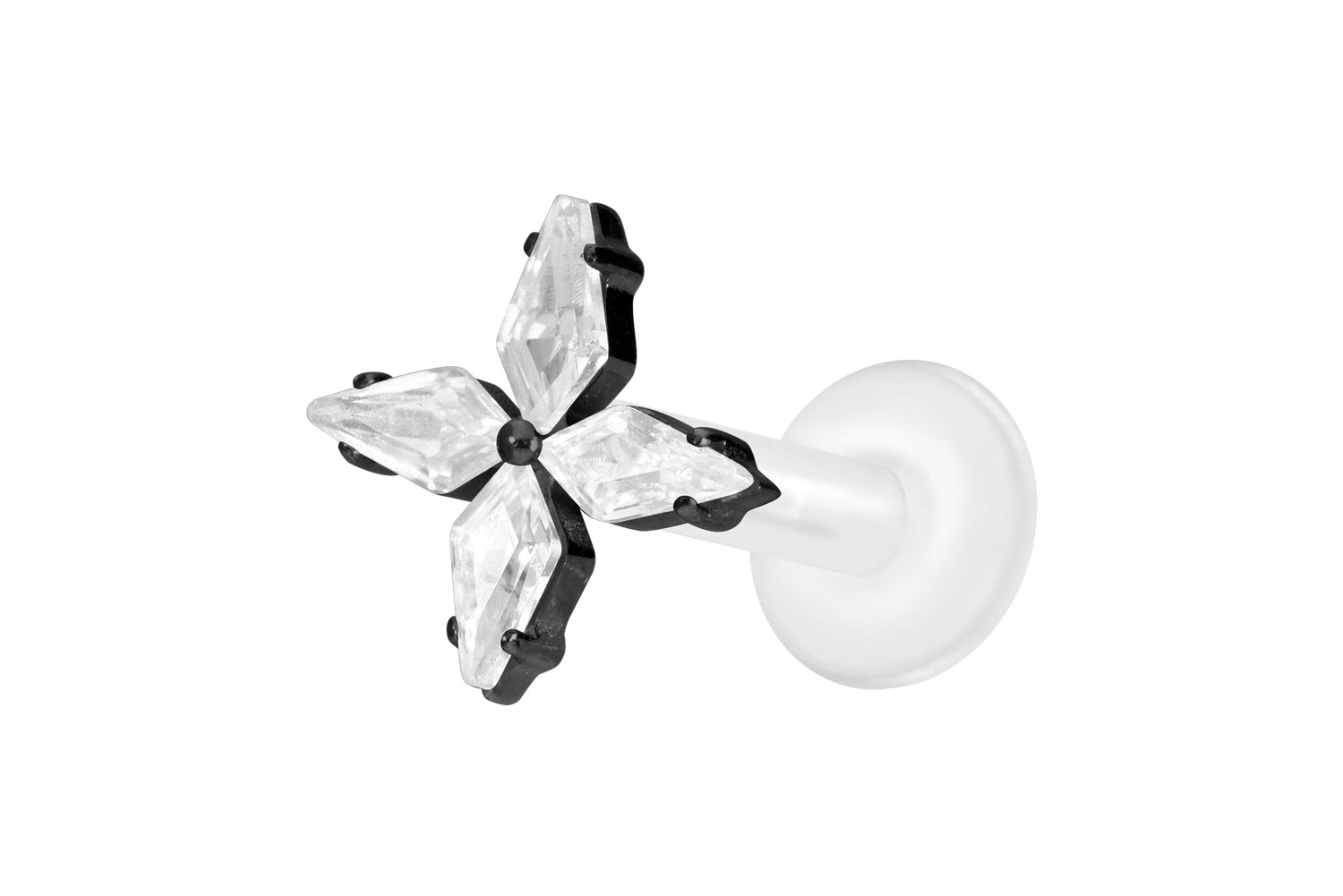 PTFE labret with internal thread + titanium attachment CRYSTAL STAR