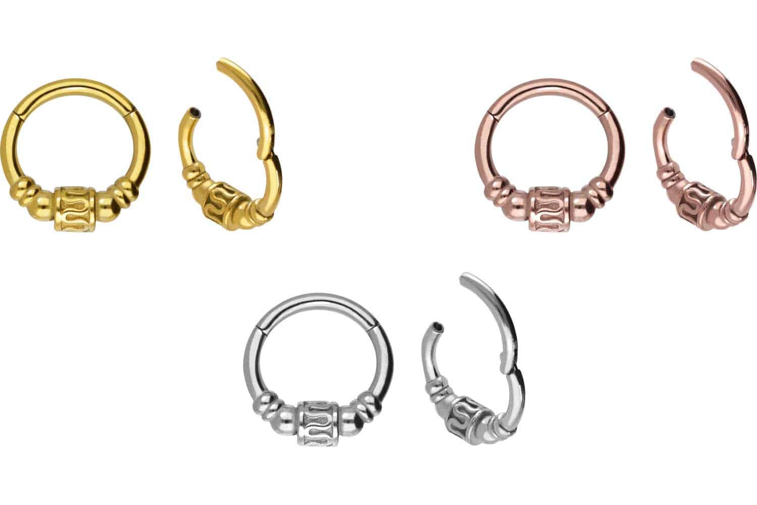 Surgical steel segment ring clicker ETHNO DESIGN