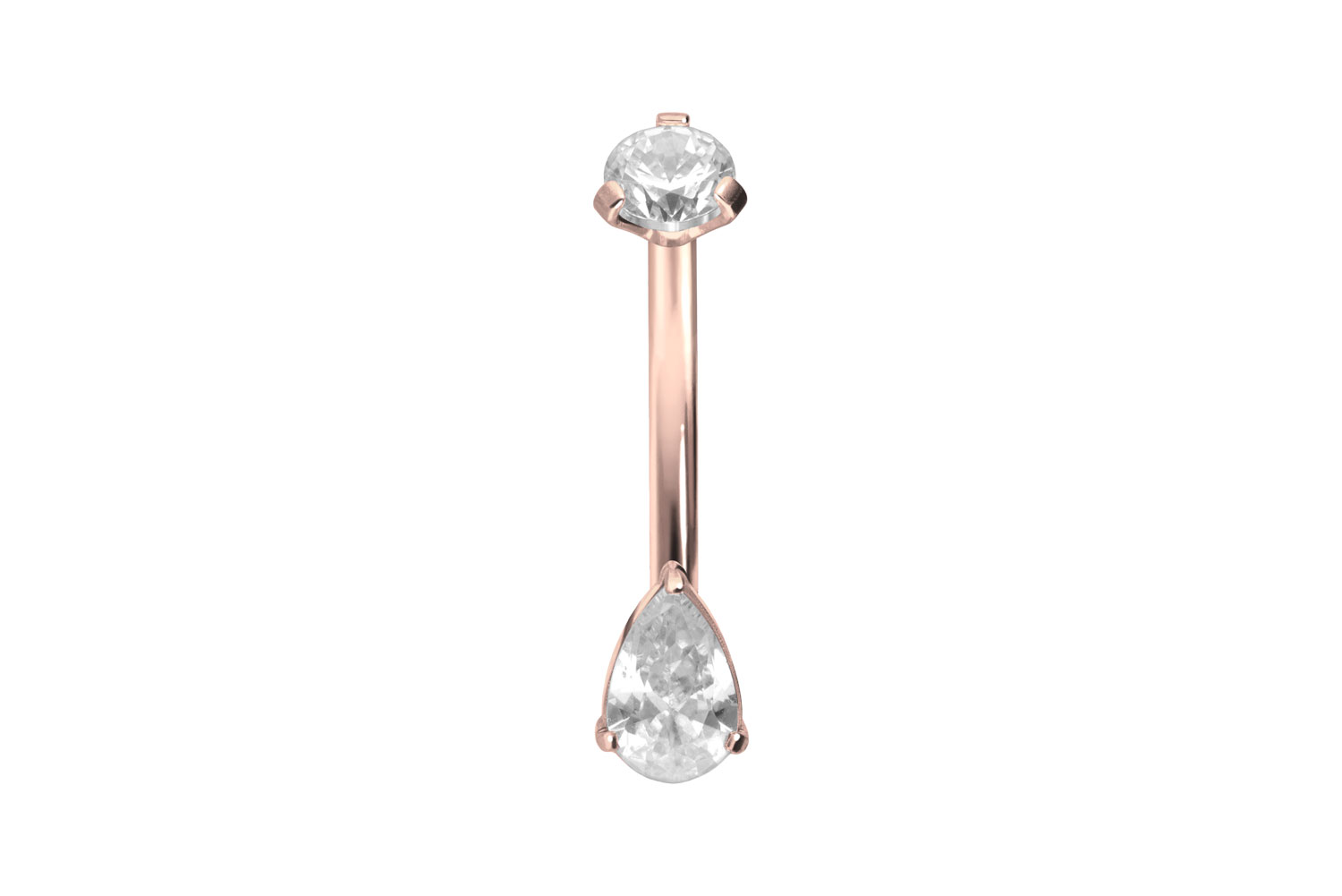 Titanium bananabell with internal thread CRYSTAL + CRYSTAL DROP