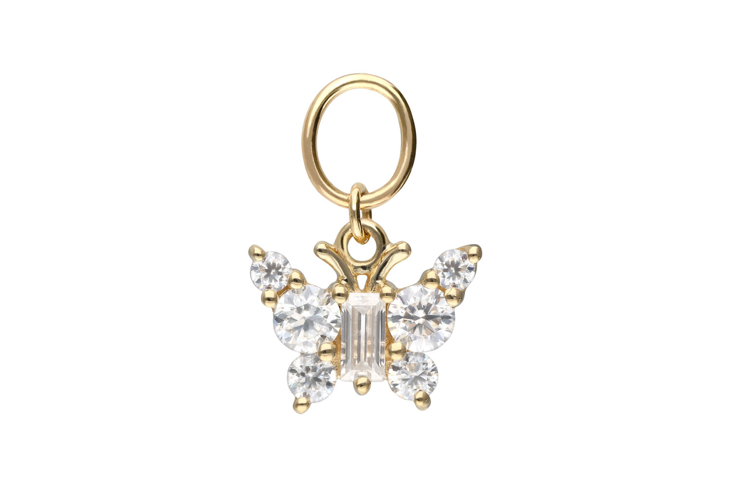 18 Karat Gold Anhänger für Clicker MOISSANIT-SCHMETTERLING