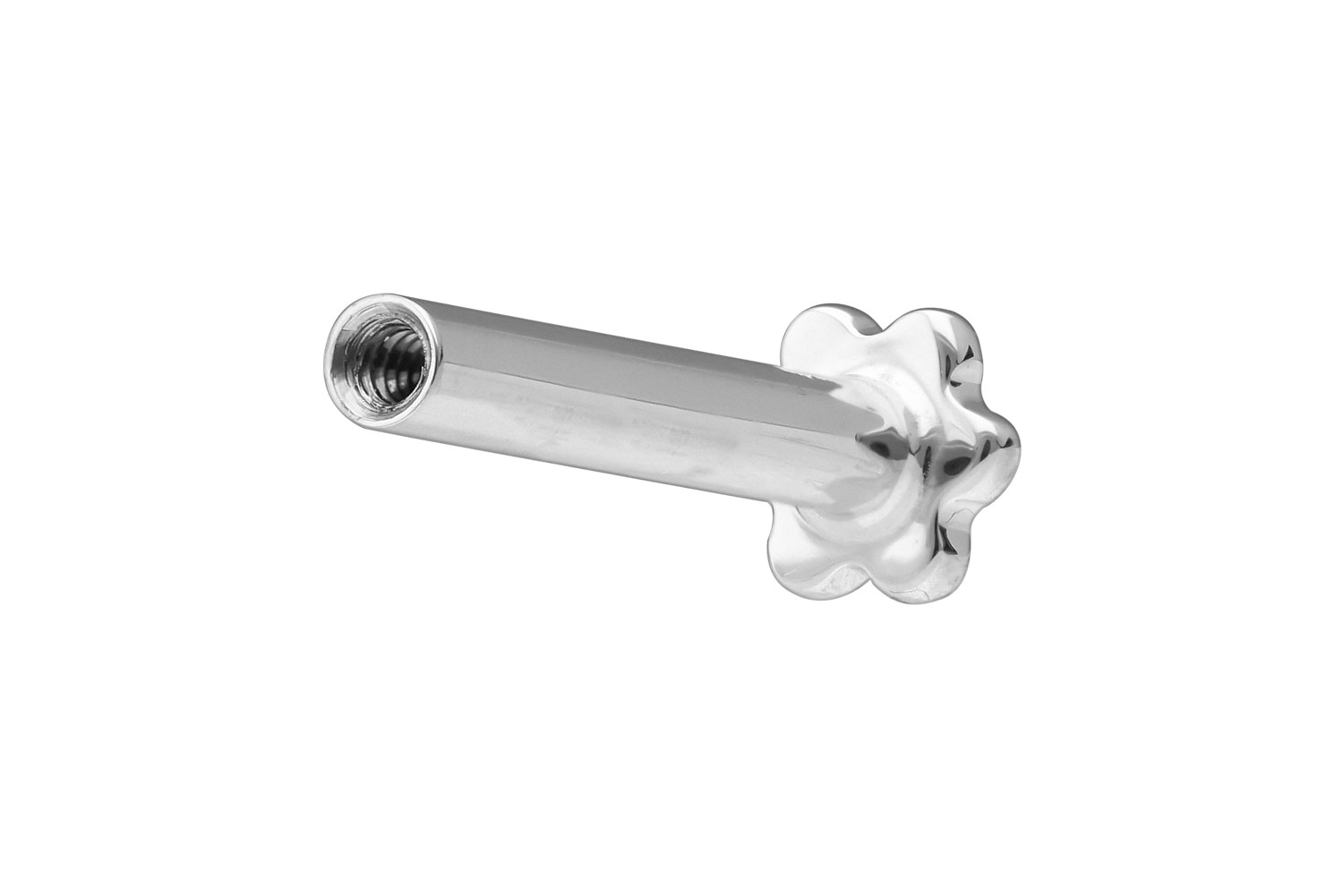 14 carat gold labret wíth internal thread without attachment FLOWER