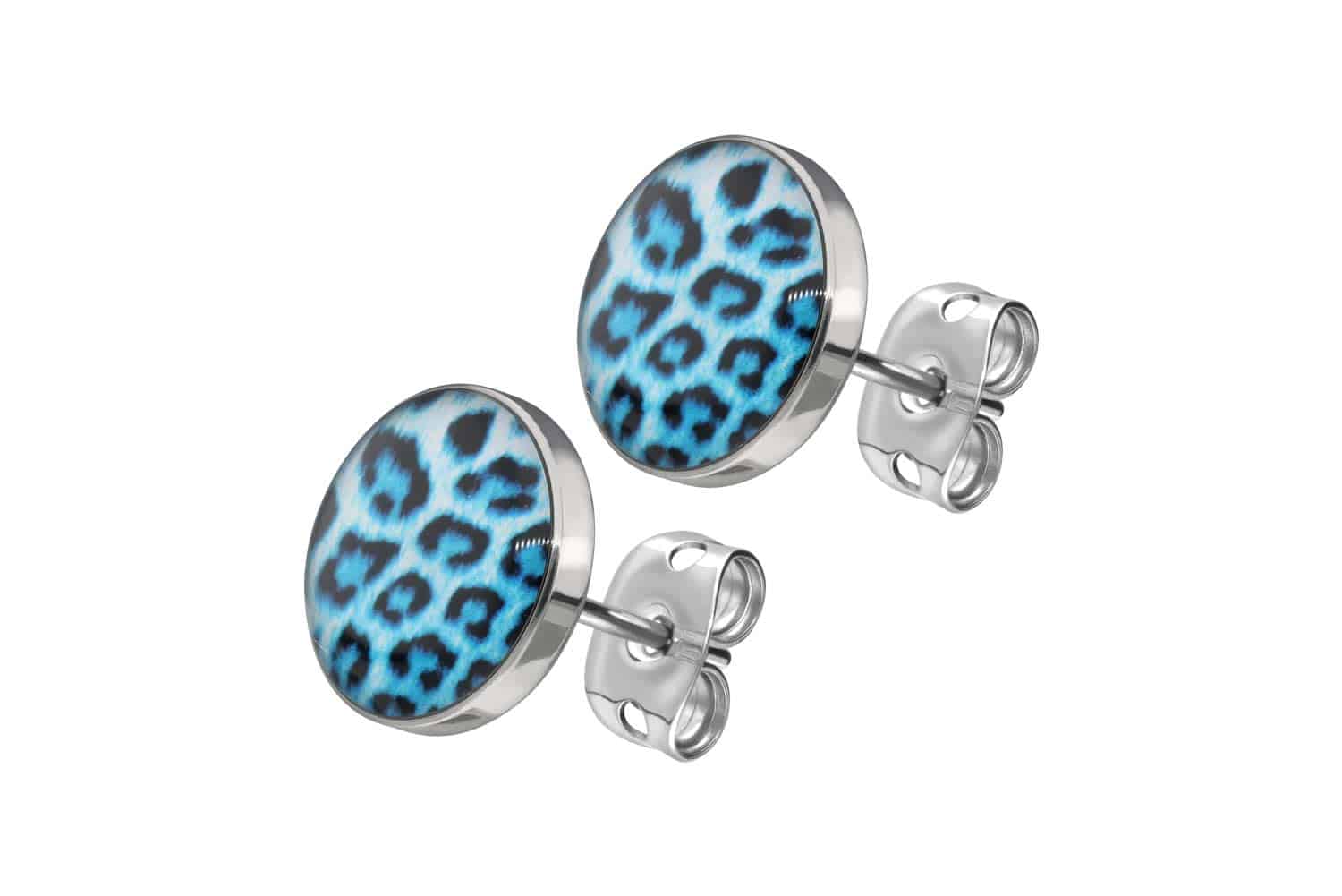 Surgical steel ear studs LEOPARD Surgical steel ear studs LEOPARD