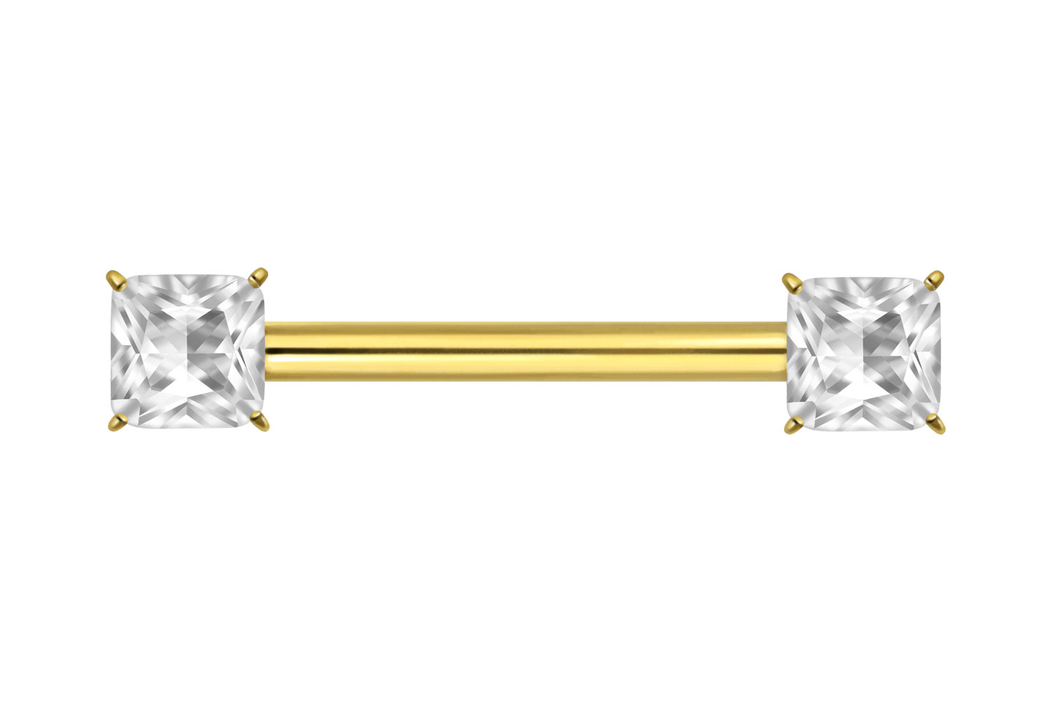 Titan Nippelpiercing mit Innengewinde EINGEFASSTES KRISTALLQUADRAT Titan Nippelpiercing mit Innengewinde EINGEFASSTES KRISTALLQUADRAT