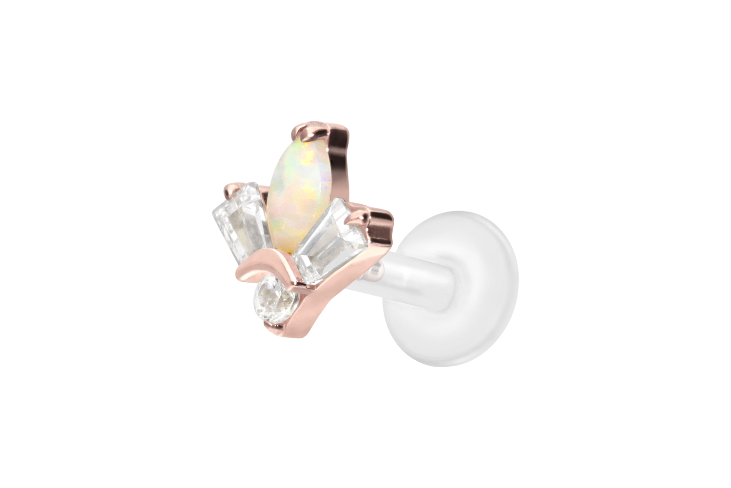 PTFE labret with internal thread + titanium attachment LOTUS BLOSSOM