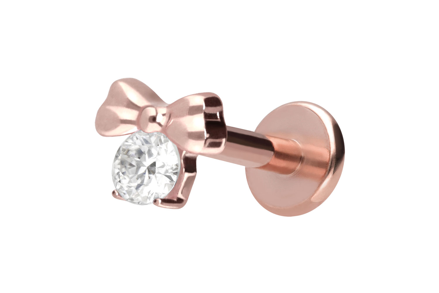 Titan Labret mit Innengewinde SCHLEIFE + KRISTALL