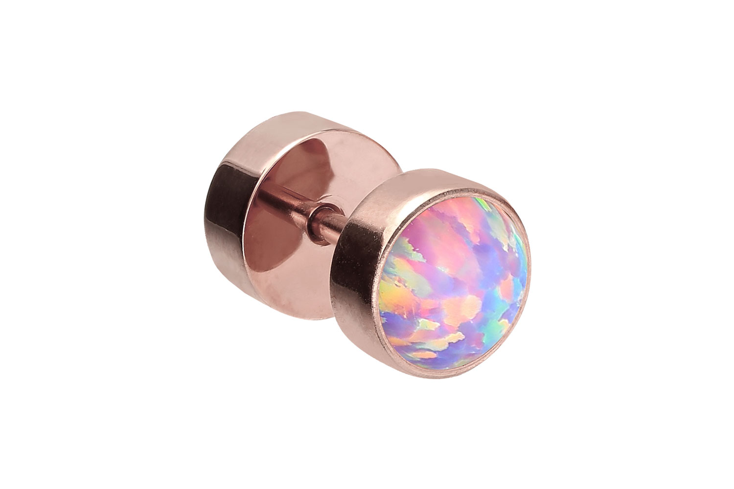 Chirurgenstahl Fake Plug SYNTHETISCHER OPAL ++SALE++