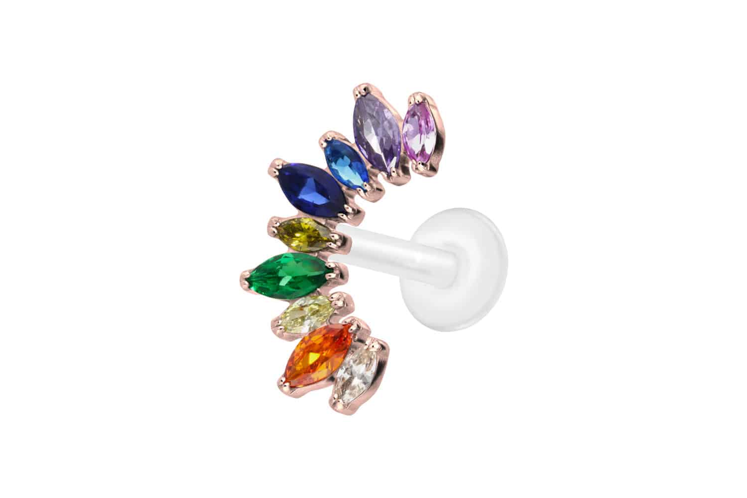 PIERCINGLINE Piercing Stecker PTFE Labret mit Innengewinde + Titan-Aufsatz - Bild 18 von 43