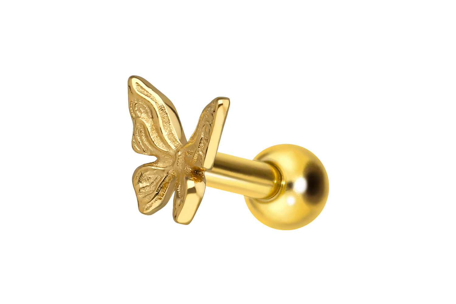 Titan Ohrpiercing mit Innengewinde SCHMETTERLING