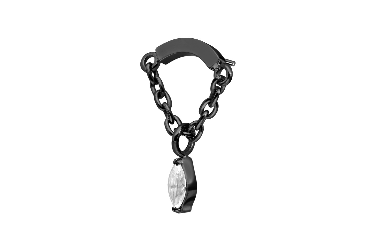 Titan Aufsatz mit Push Pin BOGEN + KETTE + KRISTALLTROPFEN