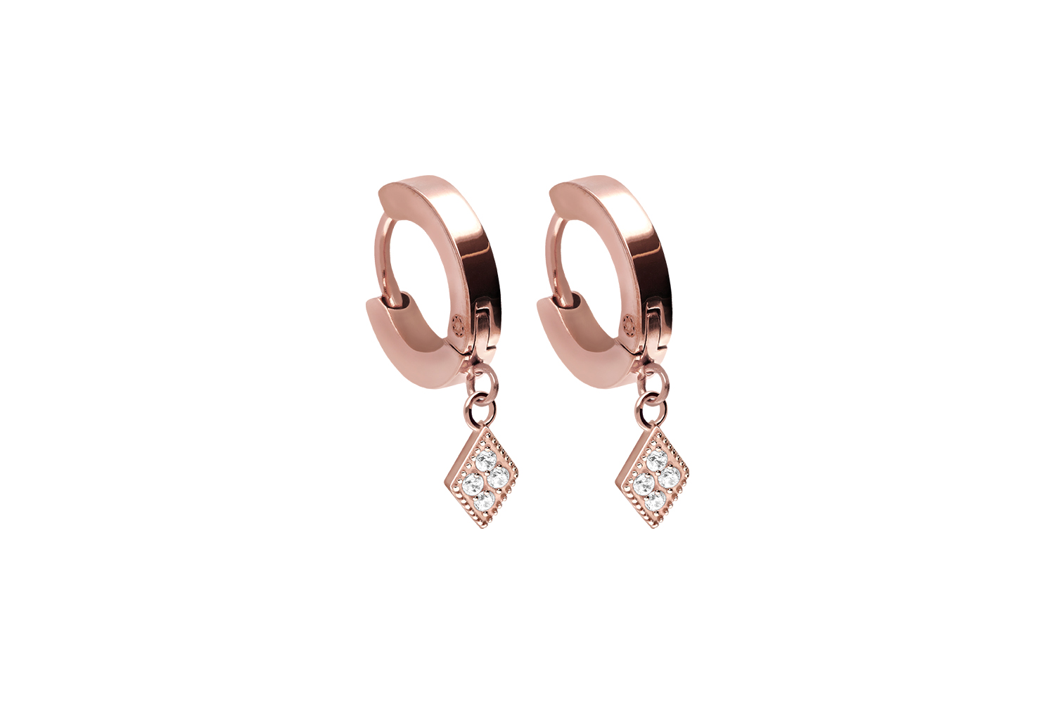 Chirurgenstahl Ohrclicker Creolen KRISTALLRAUTE