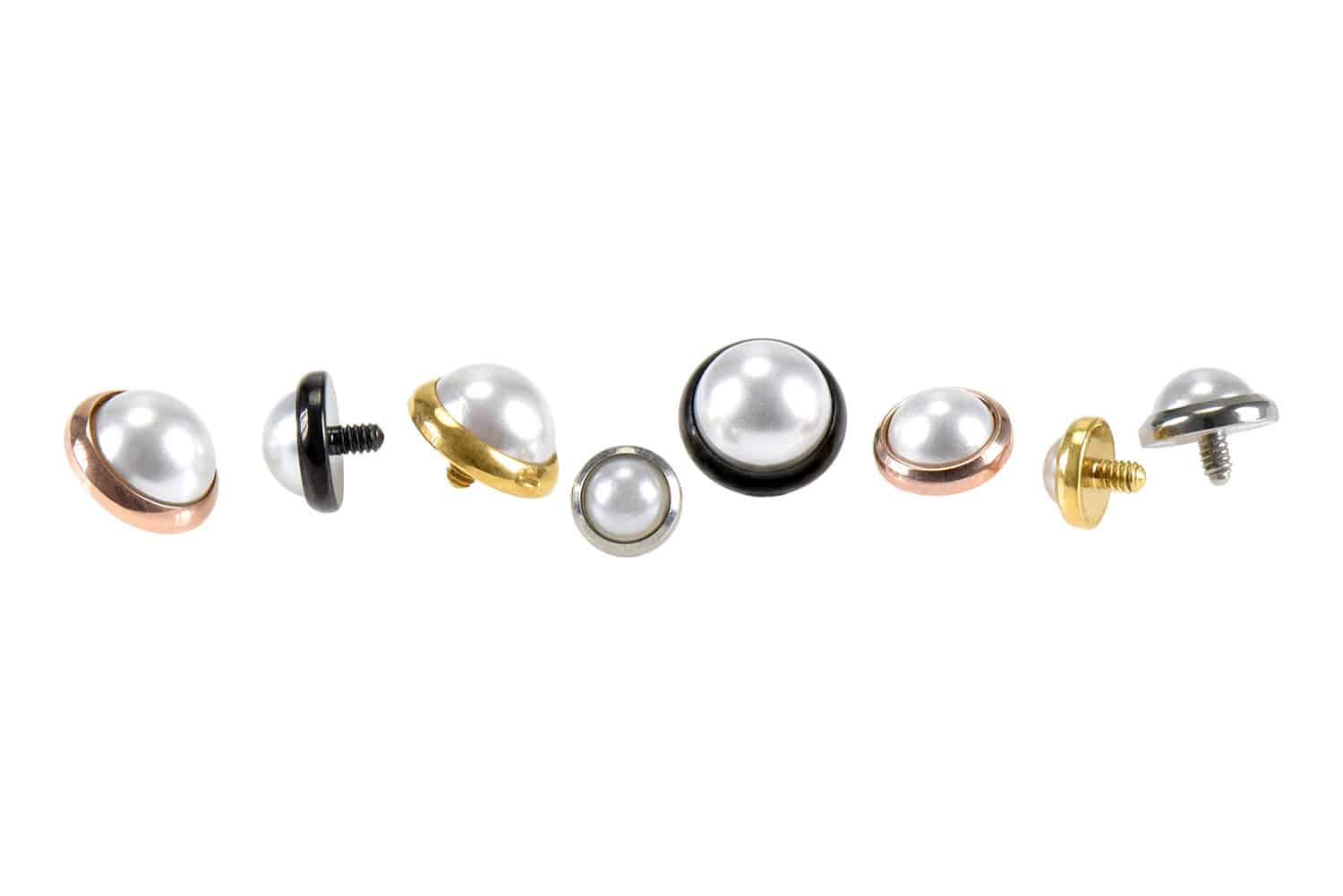 Titanium dermal anchor attachment DISC + SYNTHETIC PEARL