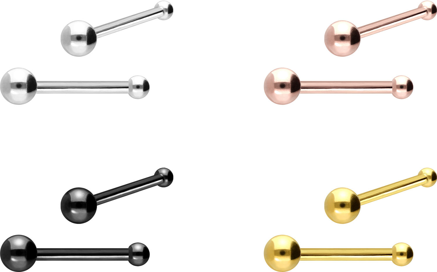 Surgical steel nose stud pin BALL