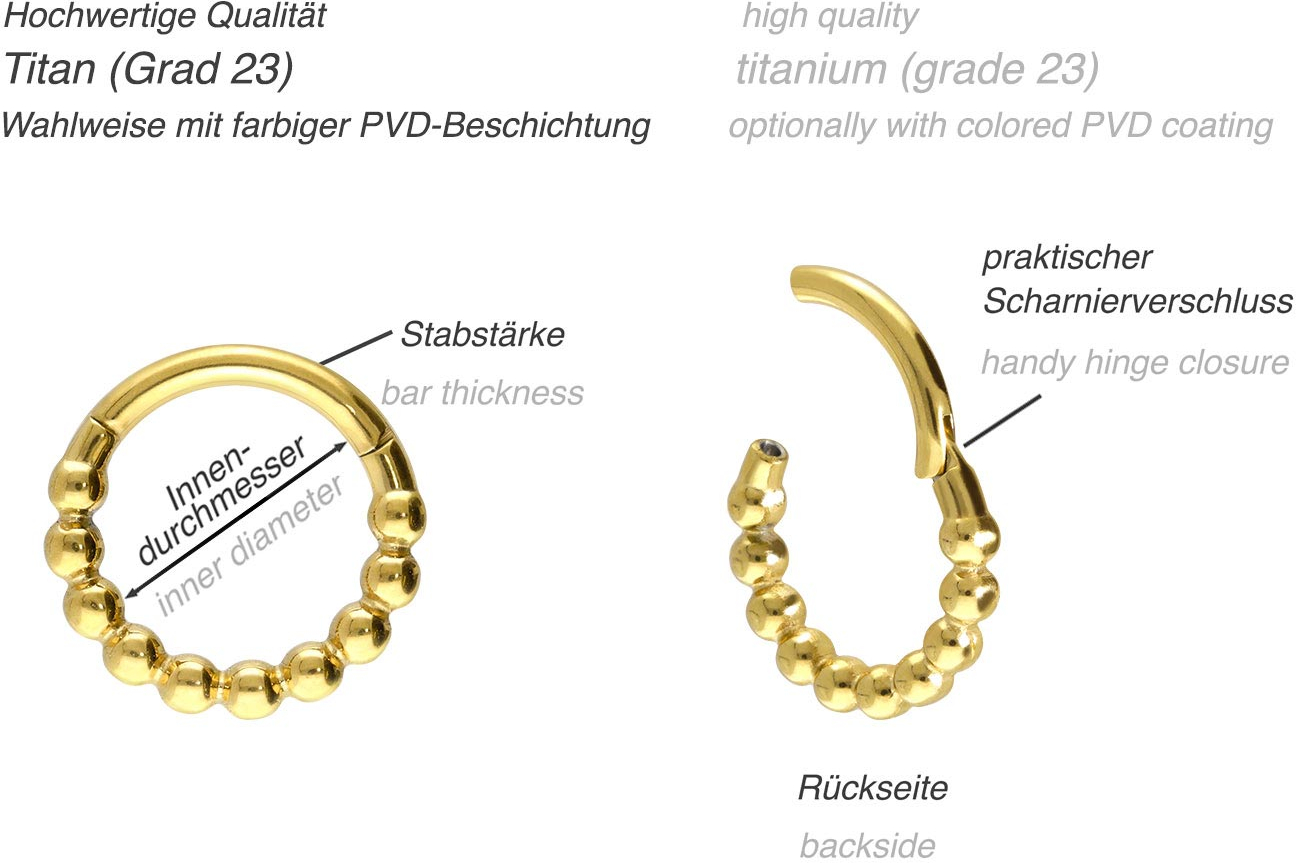 Titanium segment ring clicker BALLS
