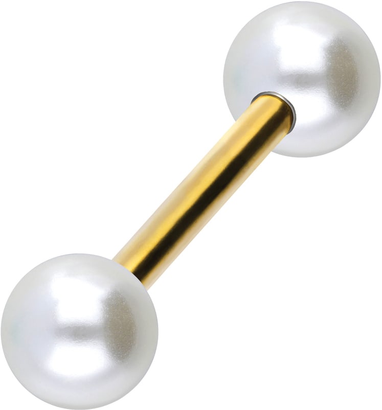 Titanium barbell SYNTHETIC PEARLS