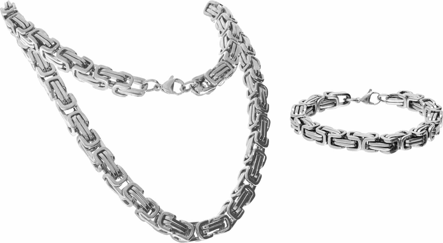 SET Surgical steel king chain + king bracelet