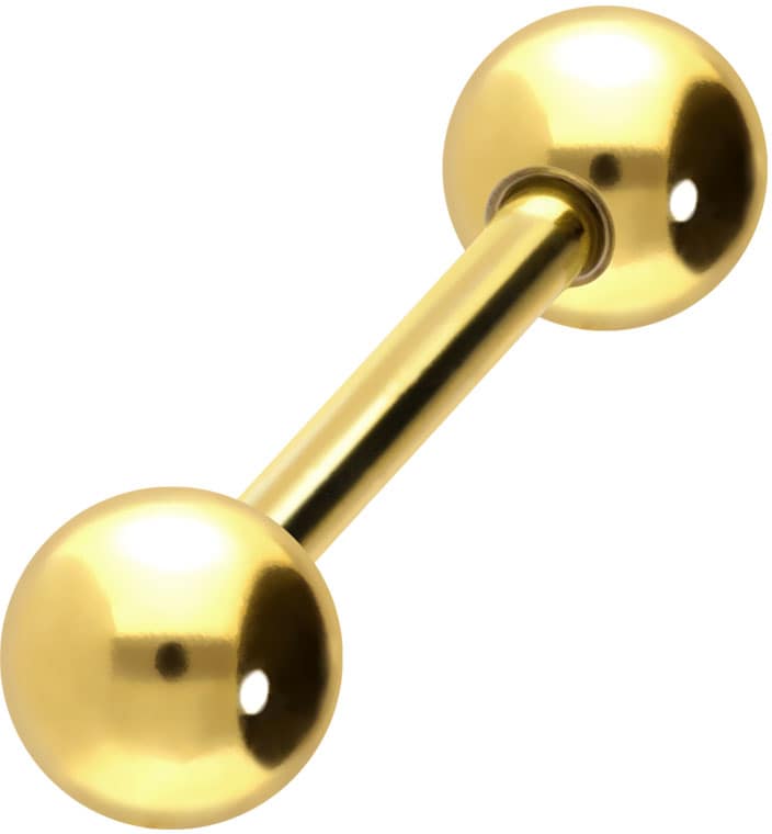 18 carat gold barbell