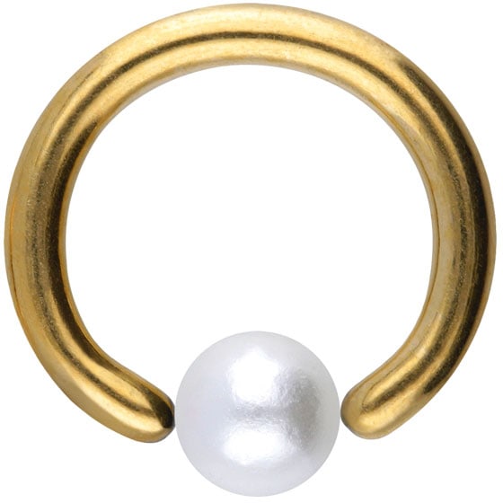 Surgical steel ball closure ring SYNTHETIC PEARL