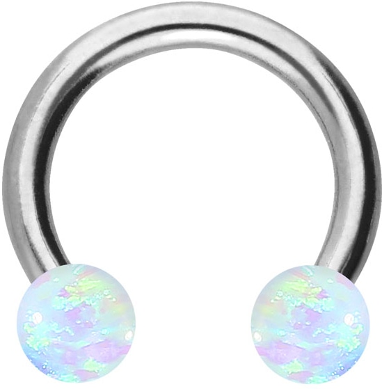 Surgical steel circular barbell SYNTHETIC OPALS