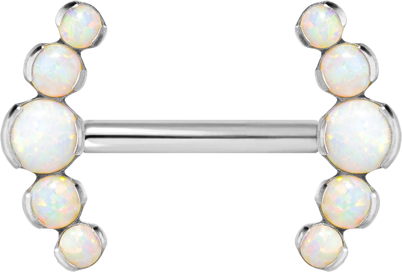 Titanium barbell with push fit 5 SYNTHETIC OPALS