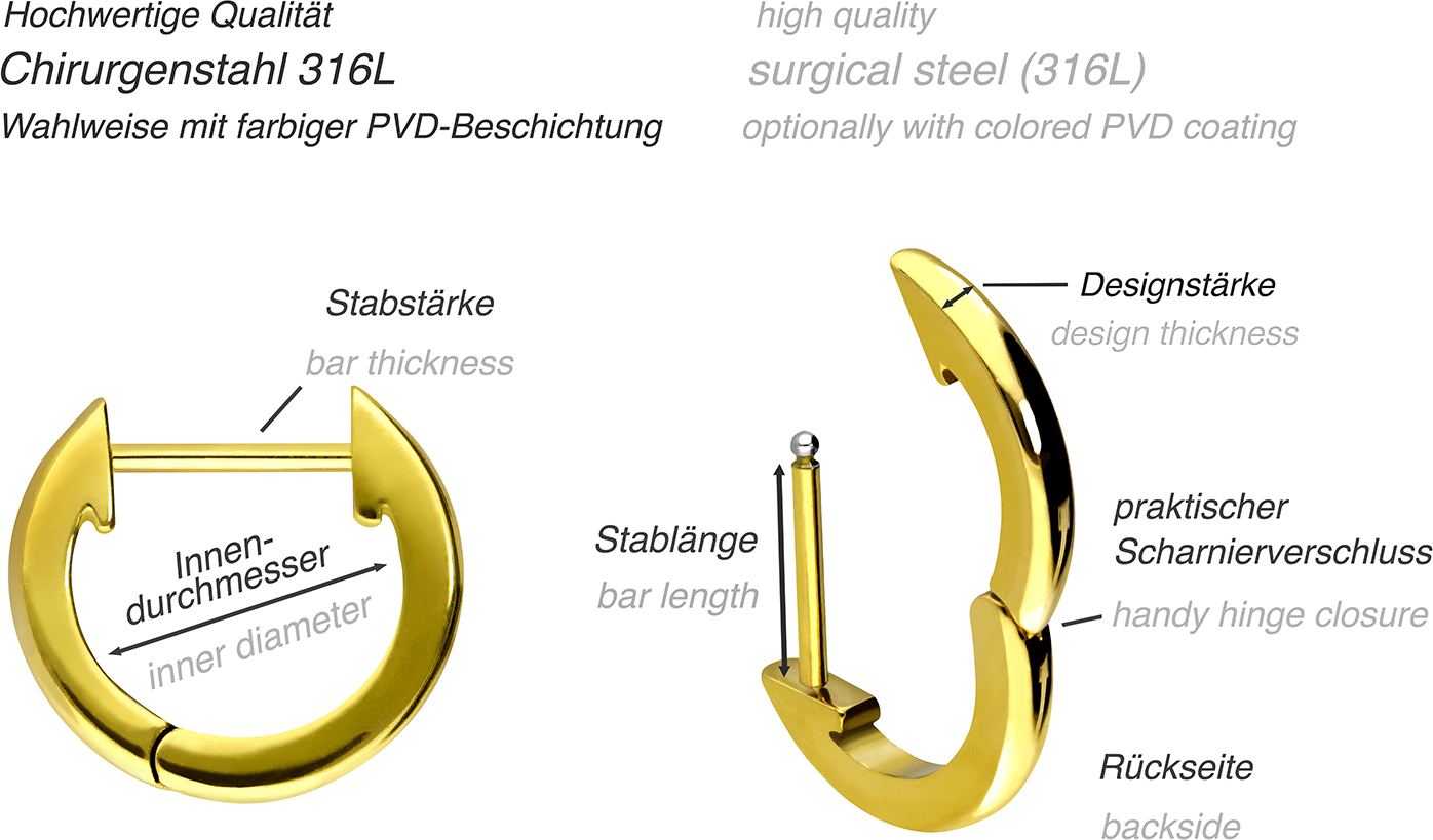 Surgical steel ear clicker creoles