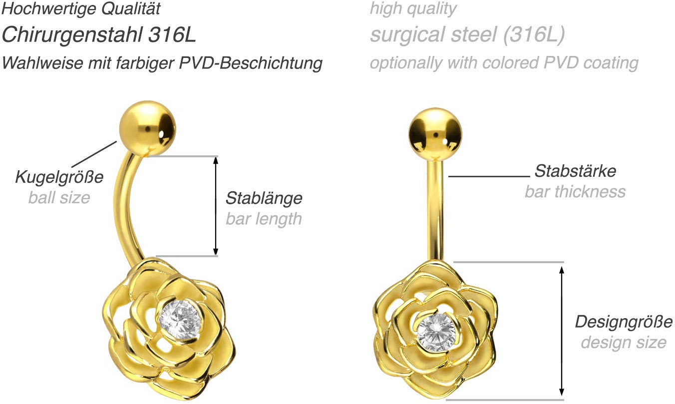 Surgical steel bananabell FLOWER