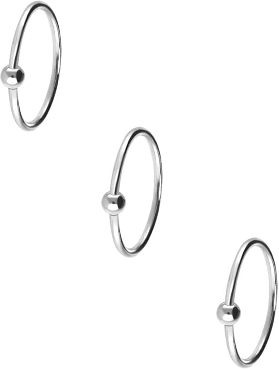 SET 925 silver nose ring BALL - bendable