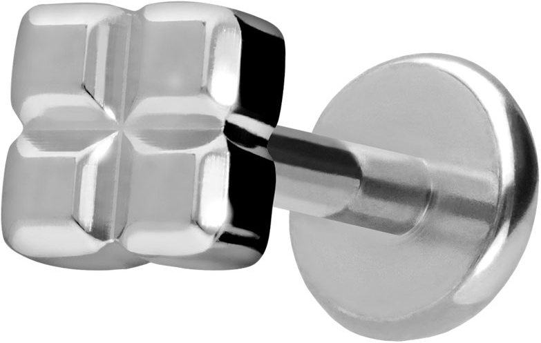 Titanium labret with push fit SQUARE