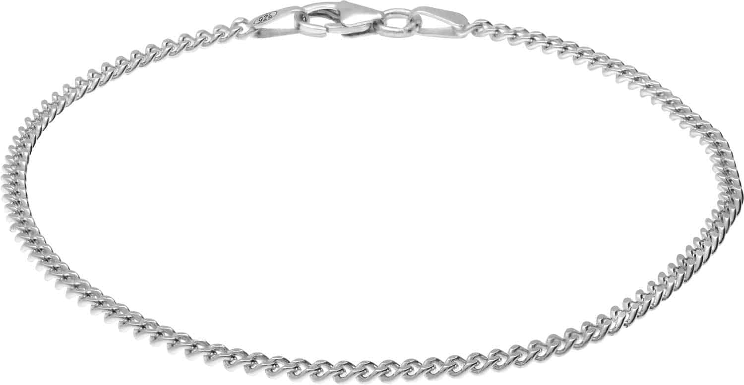 925 Silver curb bracelet rhodium-plated