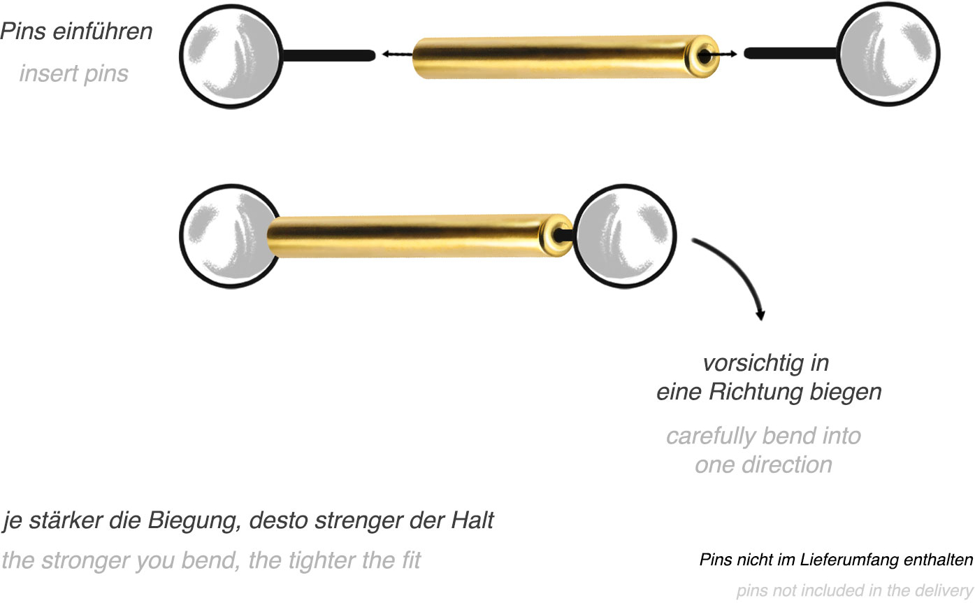 Titanium barbell with push fit without balls