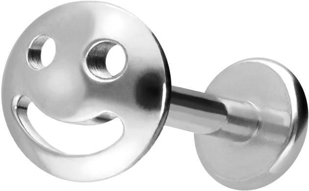 Titanium labret with internal thread LAUGHING FACE