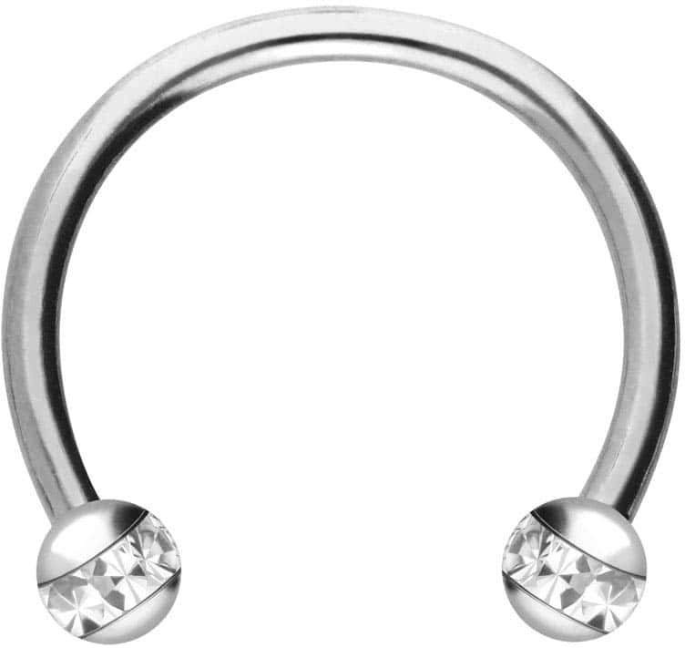 Titanium ciruclar barbell EPOXY RING BALLS