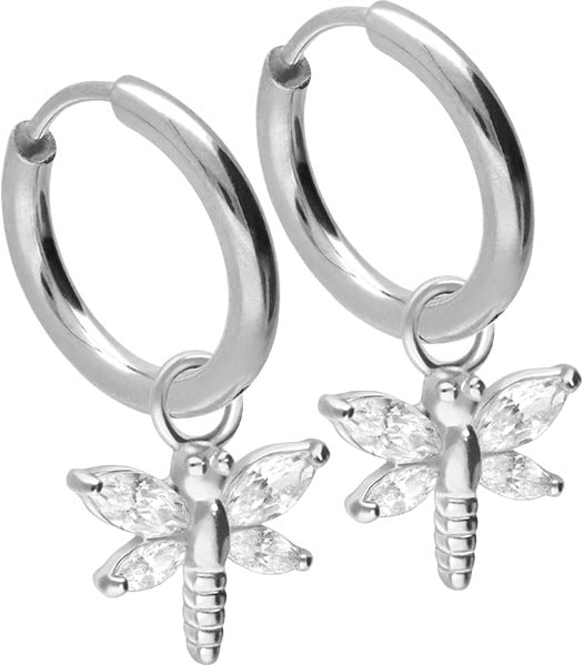 Surgical steel ear clicker creoles DRAGONFLY