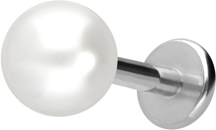 Titanium labret with internal thread SYNTHETIC PEARL
