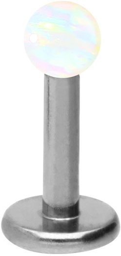 Surgical steel labret SYNTHETIC OPAL