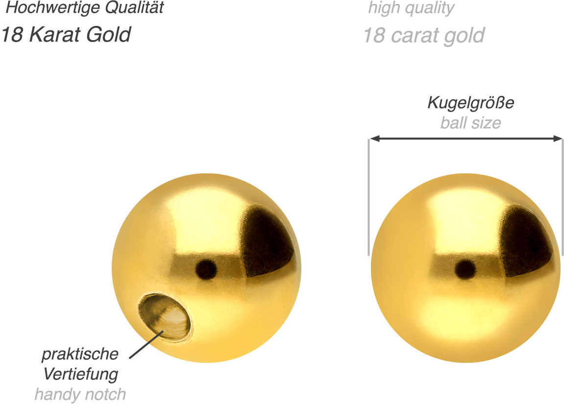 18 carat gold clip-in ball