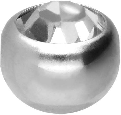 Surgical steel screw-in ball CRYSTAL - two side threads