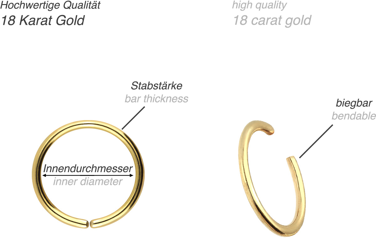 18 carat gold o-ring - bendable