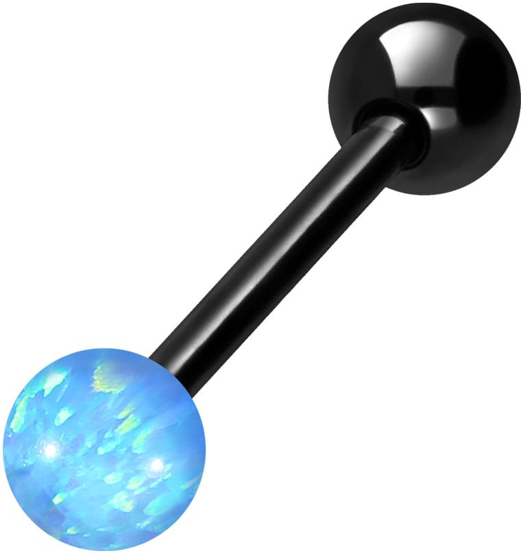 Titanium barbell SYNTHETIC OPAL + TITANIUM BALL