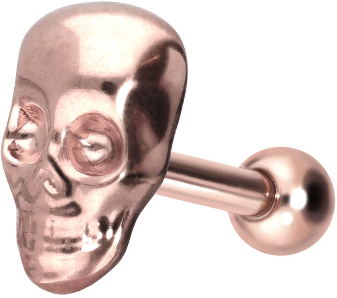 Titanium ear piercing with internal thread SKULL